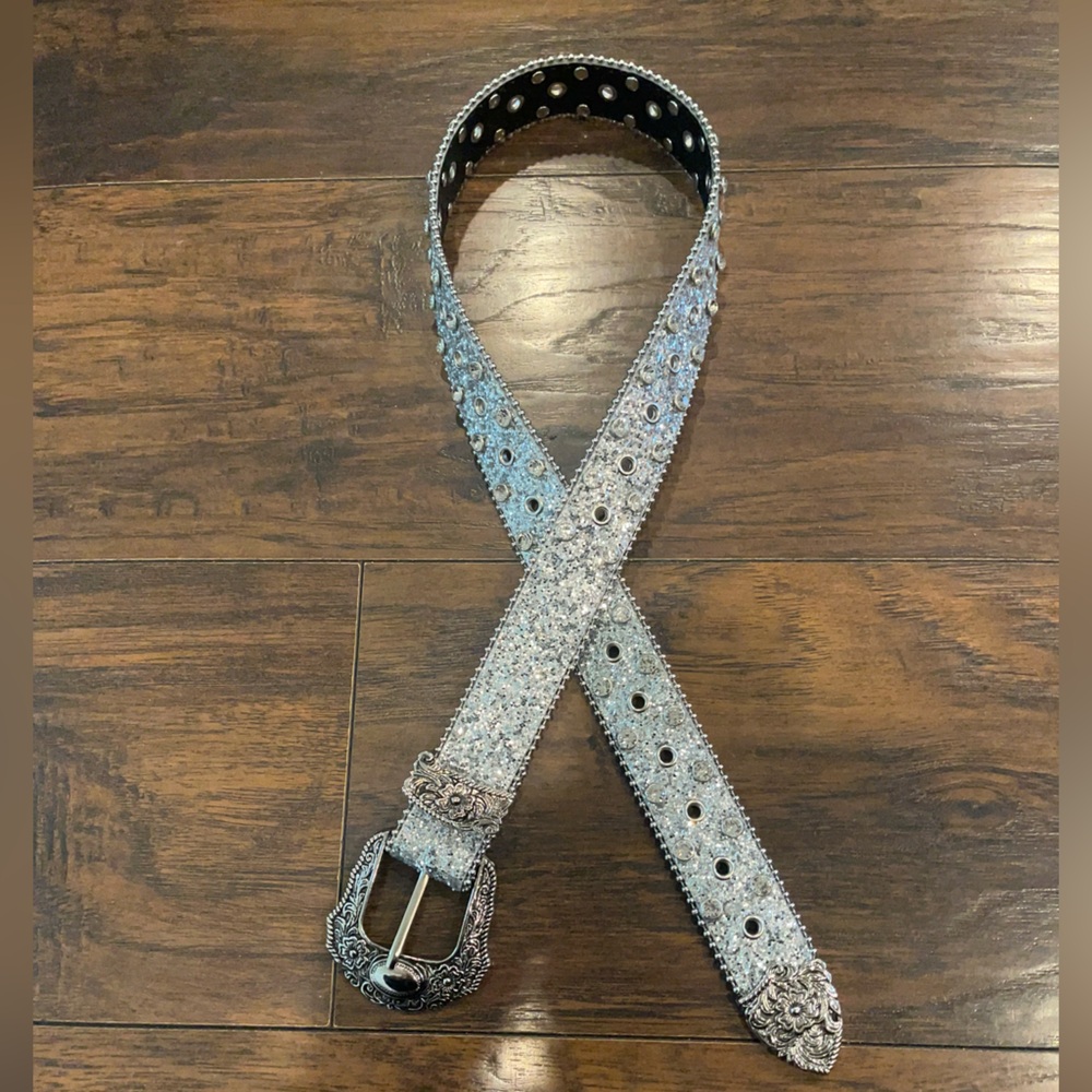 Elegant Silver Rhinestone Women's Belt